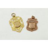 Two Edwardian 9ct H/M fob medals, approx gross weight 21.