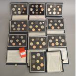 Ten various Royal Mint proof coin sets all dated 1983 to 1985 (de luxe cases)(10)