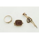 A Victorian 9ct pearl & diamond ring, H/M Birmingham 1894 (missing pearl),