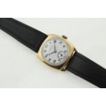 A 1930's 18ct VERTEX gents wristwatch, H/M Birmingham 1935, working manual-wind 15 jewel movement,