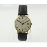 OMEGA - A 9ct H/M OMEGA gents wristwatch, signed working manual-wind movement numbered 35769434,