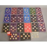 Twenty various Royal Mint proof coin sets 1970 to 1980 (all card covers)(20)