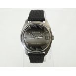 JAEGER-LE-COULTRE - A JAEGER-LE-COULTRE Master-Quartz stainless steel wristwatch on an original