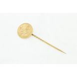 A 1907 half sovereign stick pin,
