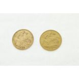 Two half sovereigns dated 1902 & 1908