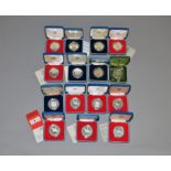 A quantity of Royal Mint proof silver crowns to include 1977 Jubilee,