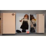 Two Gotz Principessa dolls: 96 71061, height 54cm; 9669061, height 45cm. Both VG and boxed.