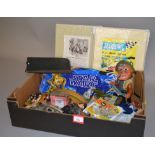 A mixed lot including an unboxed Heico 'Fisherman' figure, a 1937 George VI Coronation Paperweight,