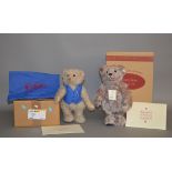 Two Steiff teddy bears: 660948 'Crystal' teddy bear in bag with outer carton; 660047 Grey 36,