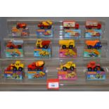 Twelve boxed Matchbox 1-75 series 'Superfast' diecast models including 15b, 19c,