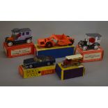 Five boxed diecast models, Matchbox K-6 Earth Scraper, Models of Yesteryear No.