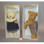 Two Merrythought teddy bears, both 16" tall: AK16GG Master Mischief; AK16IG Miss Mischief.