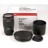 Canon EF 100mm f2,8 L Macro Lens. #187921.