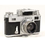 KIEV 3 with Rare 'A' Prefix Number. 1952 Kiev 3 with JUPITER-8 2.0/50 lens cap & case.