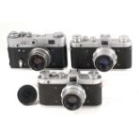 Two FED ZARYA Cameras & a FED 2. FED-2 (type E). 1969-70.