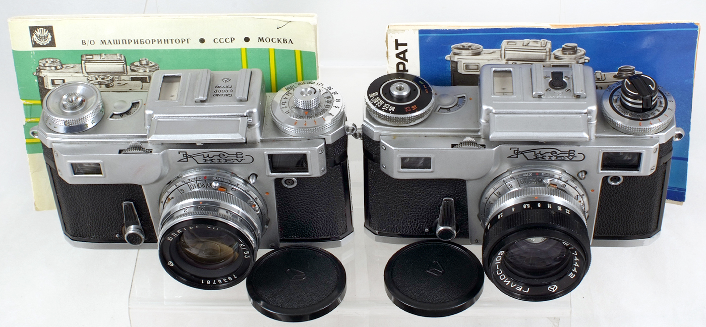 Four Kiev 4 Cameras. Comprising KIEV 4 (Type 3) 1979. JUPITER-8M 2.0/53. Lens cap, case & manual. - Image 2 of 3
