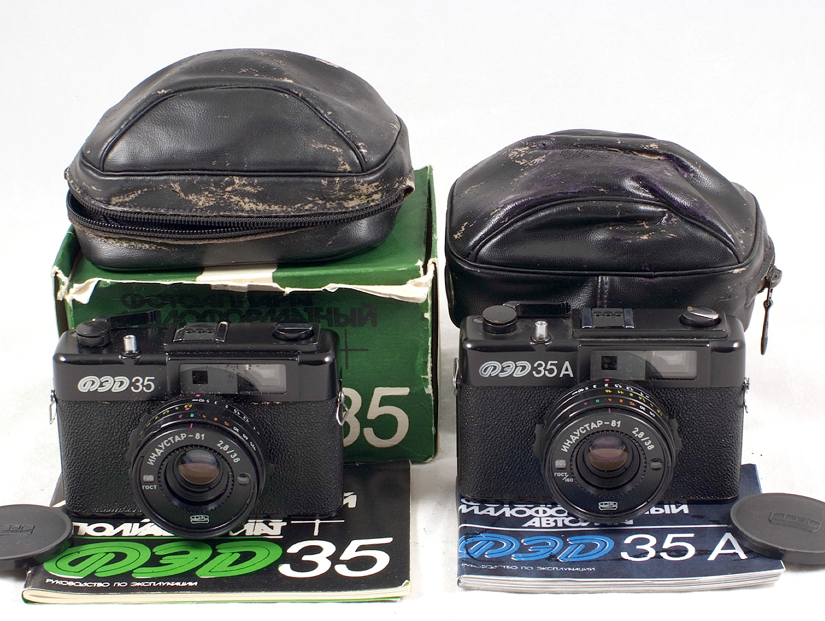 Rare FED-35 1985-86. With lens cap, case, manual & box. INDUSTAR-81 2.8/38.