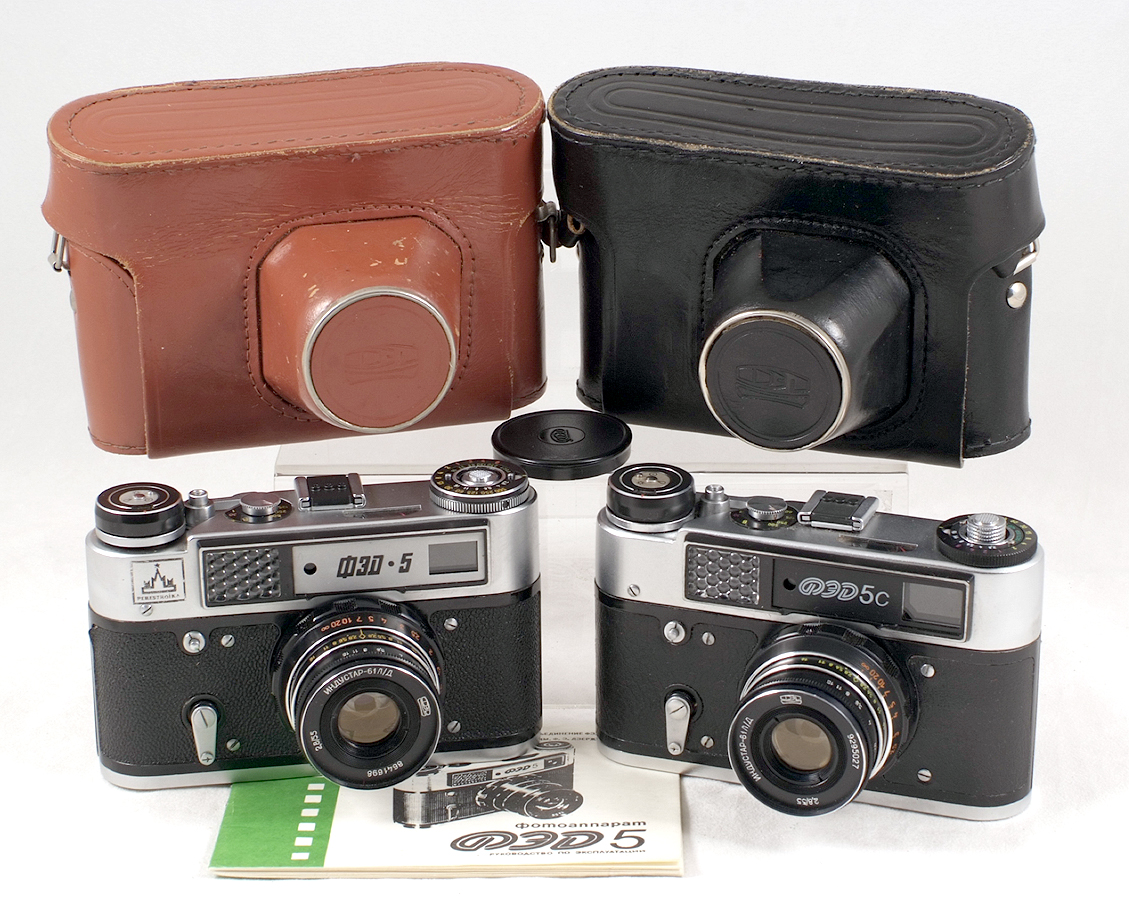 Two Rare FED 5 Cameras, inc Perestroika Model.