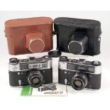 Two Rare FED 5 Cameras, inc Perestroika Model.