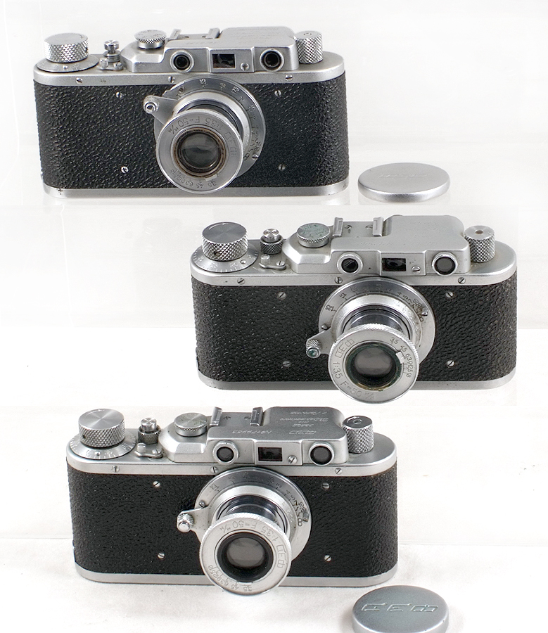 Three FED 1 Leica Copies. FED (1e1), 1942(?). FED 3.5/50, lens cap, case & manual. - Image 2 of 2