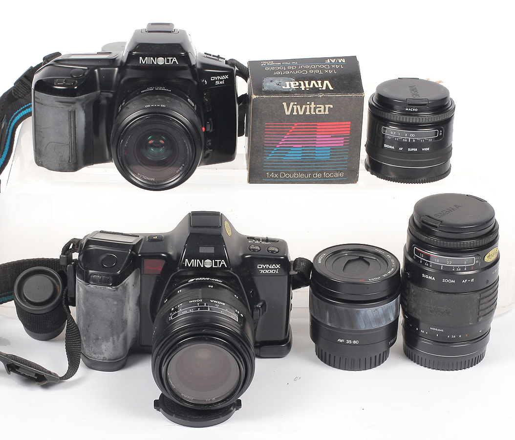 Minolta Dynax Cameras & Lenses, inc Sigma 24mm.