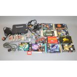 Nintendo N64 with power supply and one controller, with 11 x boxed games and five unboxed games,