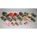 Quantity of assorted model jeeps, including wooden models and items made from cans, etc.