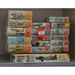 17 x Matchbox plastic model kits, all aircraft. Overall appear complete (not checked).