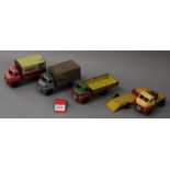Four unboxed Wells Brimtoy tinplate and plastic Bedford truck models including RAF Mountain Rescue,