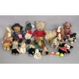 19 x assorted vintage teddy bears and soft toys,