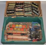 O gauge. Hornby, 40 x rolling stock, including timber wagons, cranes, etc. Some duplicates.