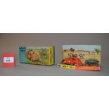 A boxed Corgi Toys 256 Volkswagen 1200 East African Safari in red with hippo,