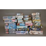 27 x model kits, all aircraft, mostly plastic but some wooden, by Matchbox, Tamiya,