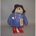 Gabrielle Designs Paddington Bear, height 46 cm, brown hat, blue coat (small hole to one pocket),