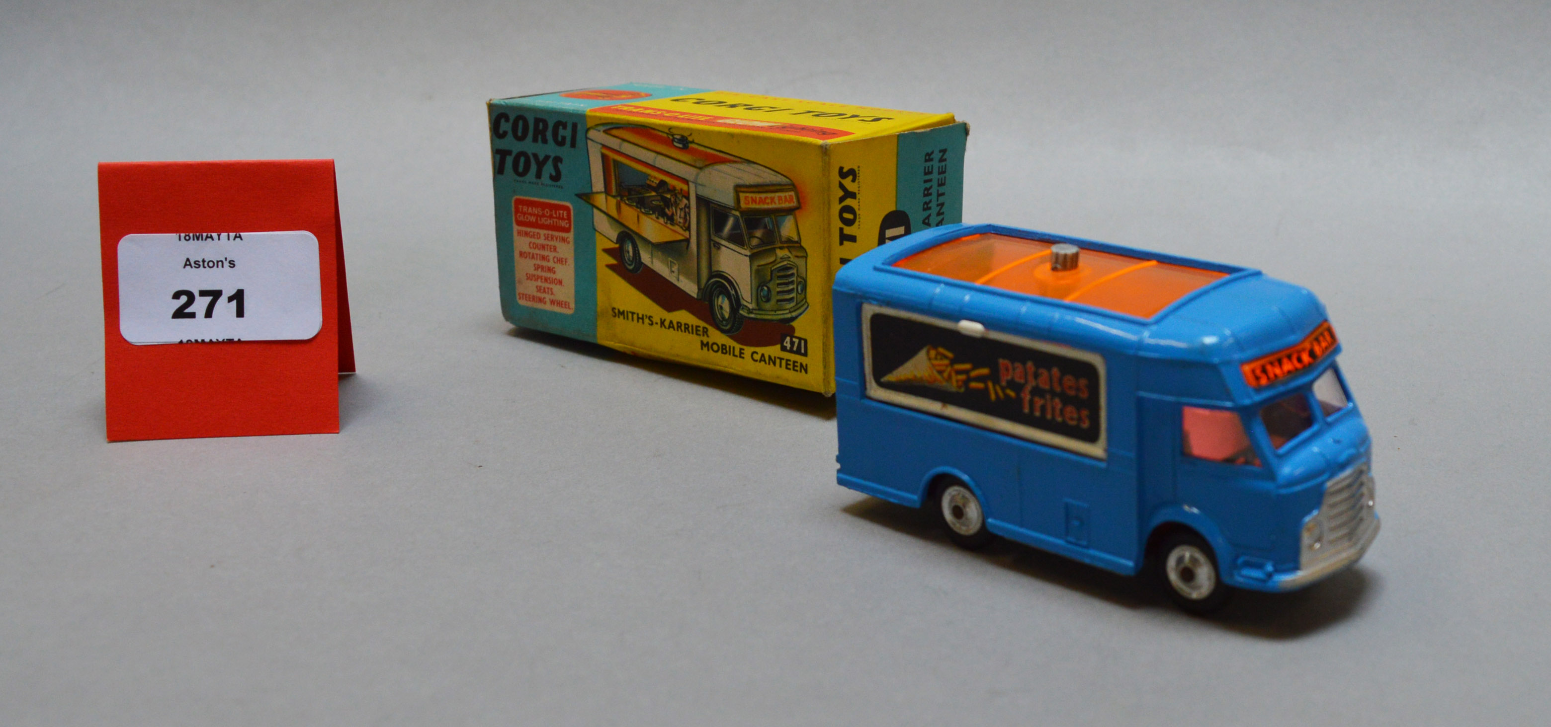 A boxed Corgi Toys, 471 Smith's-Karrier Mobile Canteen, scarce model produced for export to Belgium,