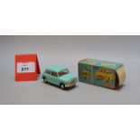 A boxed Tri-ang Spot On 211 Austin 7 in turquoise,