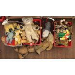 Three large boxes of assorted teddy bears, mostly vintage.
