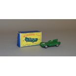 A boxed diecast model from the Lesney 'Matchbox 1-75 Series', 41b Jaguar 'D- type' in green,