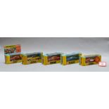 Five boxed Corgi Toys diecast model cars, 338 Chevrolet Camaro,