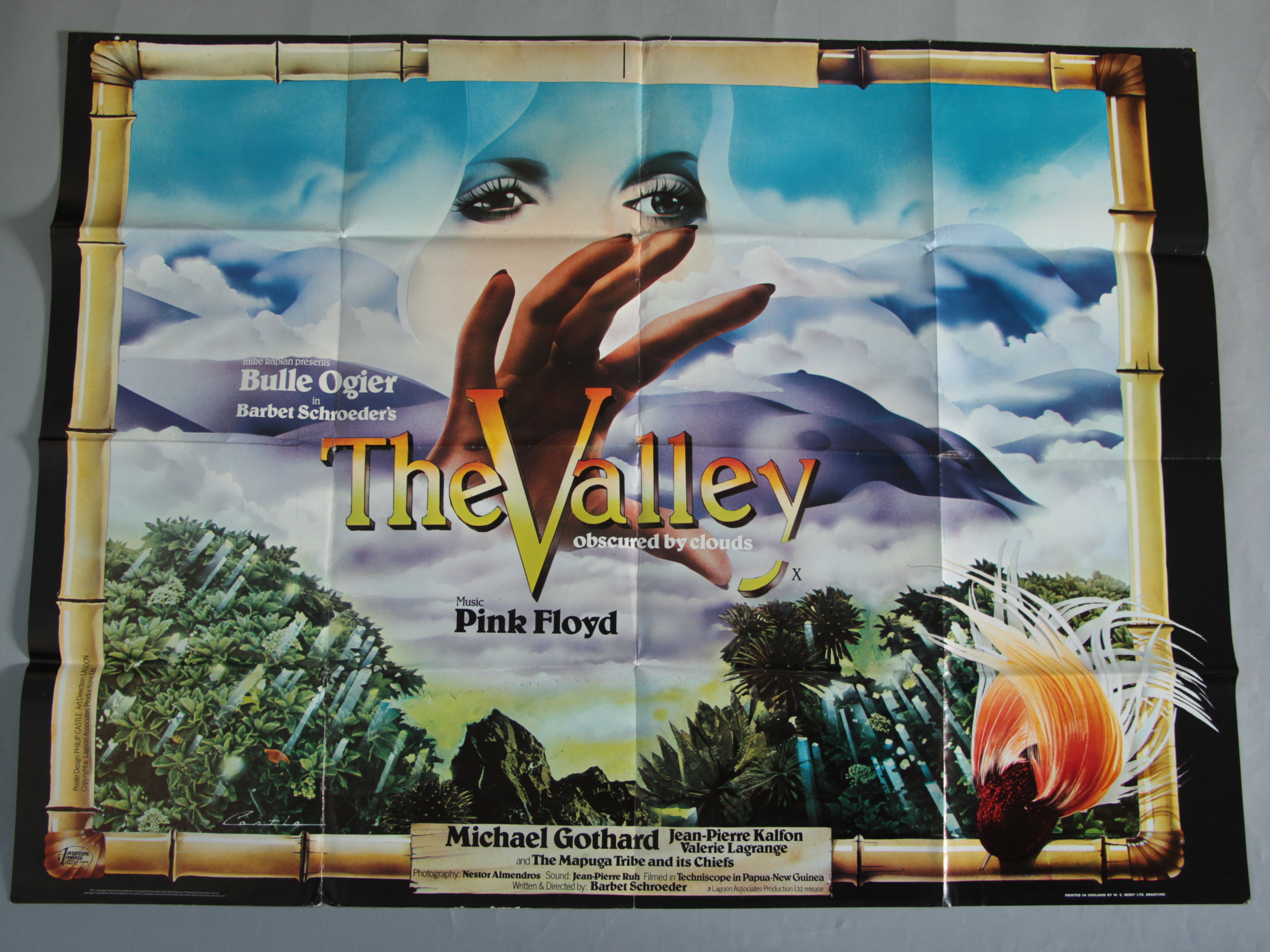The Valley British Quad Film Poster 30"x40" Pink Floyd music X Certificate art by Philip Castle.