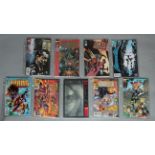 9 signed comics including Mike Mignola (creator of Hellboy) signed Batman / Hellboy / Starman,