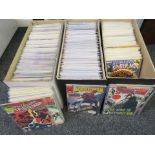 Three boxes of comics inc Peter Parker The Spectacular Spider-man,