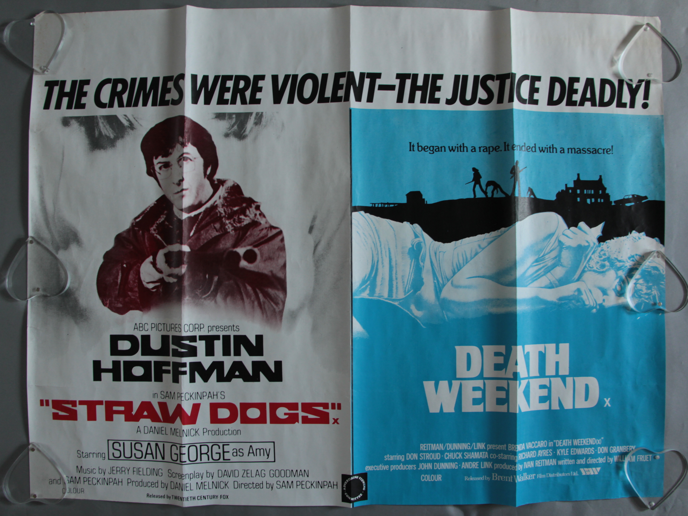 Ten vintage British Quad film posters including Zulu Dawn, Straw Dogs / Death Weekend (double-bill), - Image 2 of 4