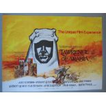"Lawrence of Arabia" British Quad film poster picturing Peter O Toole as Lawrence plus Omar Shariff,