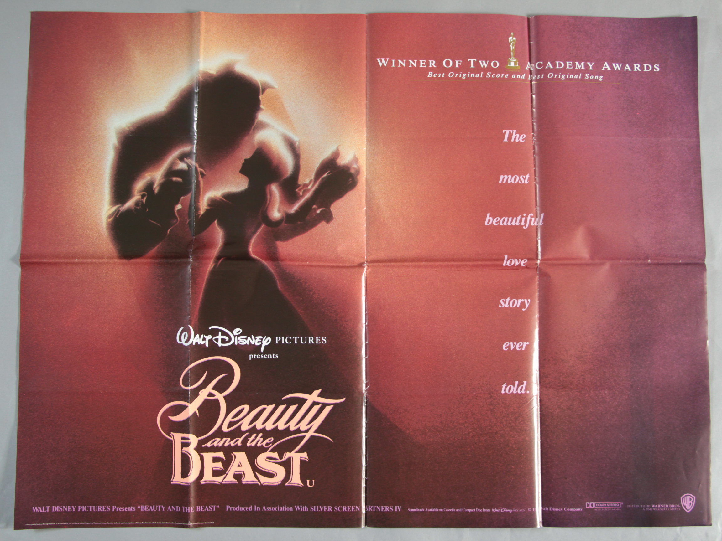 Seven Disney / Family genre British Quad Film Posters including- Beauty and the Beast (2 different