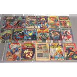 Collection of Marvel comics and DC comics - Superman, Superboy, Captain Marvel, Action Comics,