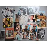 James Bond "Goldfinger" 4 French 8 x 10 inch lobby cards plus an official James Bond movie poser