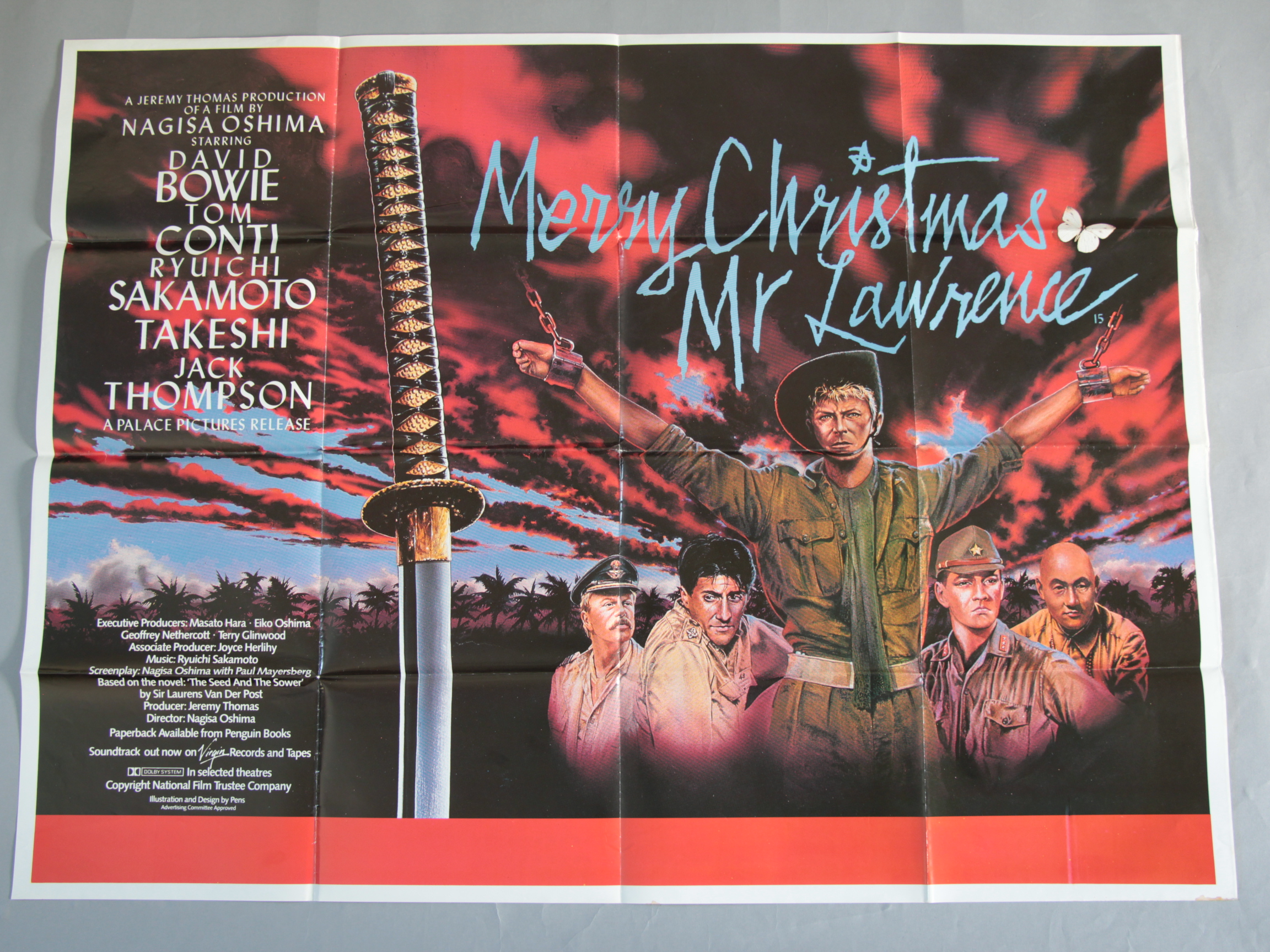 Merry Christmas Mr Lawrence British Quad Film Poster 30"x40" starring David Bowie.