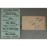 The Cream signed card with autographs of Eric Clapton (guitarist),