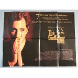 Ten Film Posters including- The Godfather part III (double sided) Quad, Wall Street Quad,
